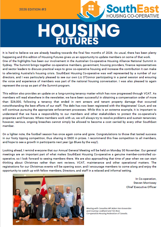 Cover page newsletter